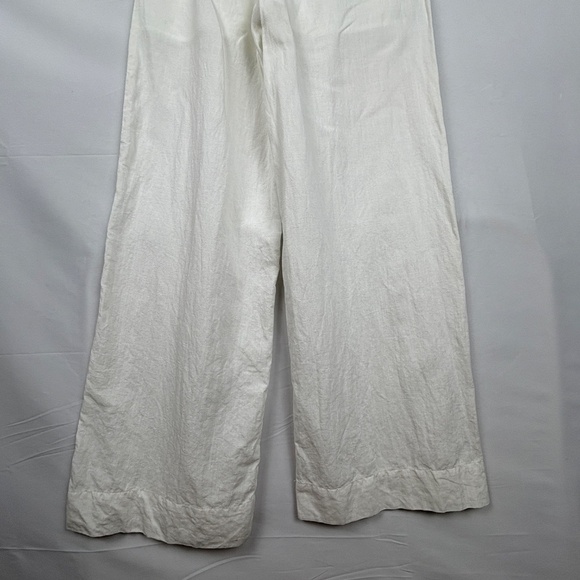 NIA Women Wide Leg Linen Elastic Waist Pants Sz S Beach Coastal Breathab… - Picture 4 of 13